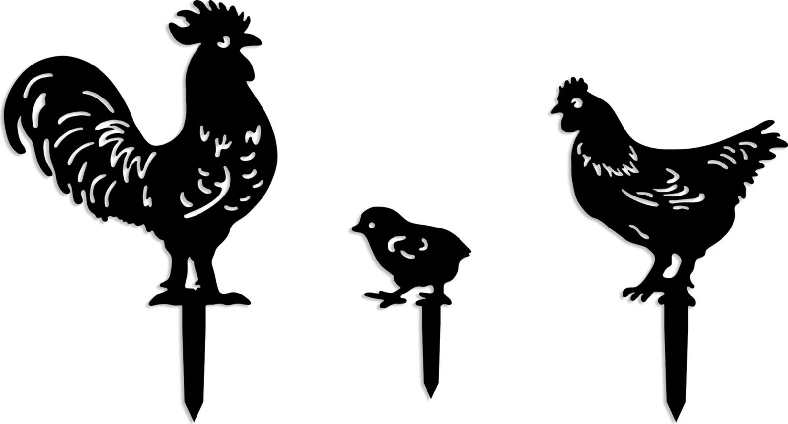 Set dekorativ për kopsht, dizajn Aberto, Fam 04, metal i zi, 3 copë