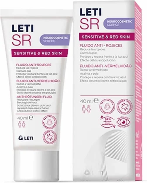 Fluid kundër skuqjes për fytyrë LETI SR unisex 40ml
