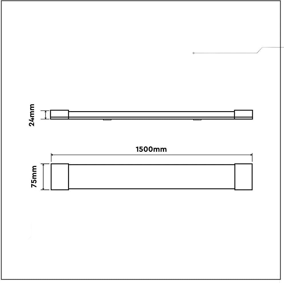 Dritë LED V-TAC VT-8338, 38W, 150cm, e bardhë