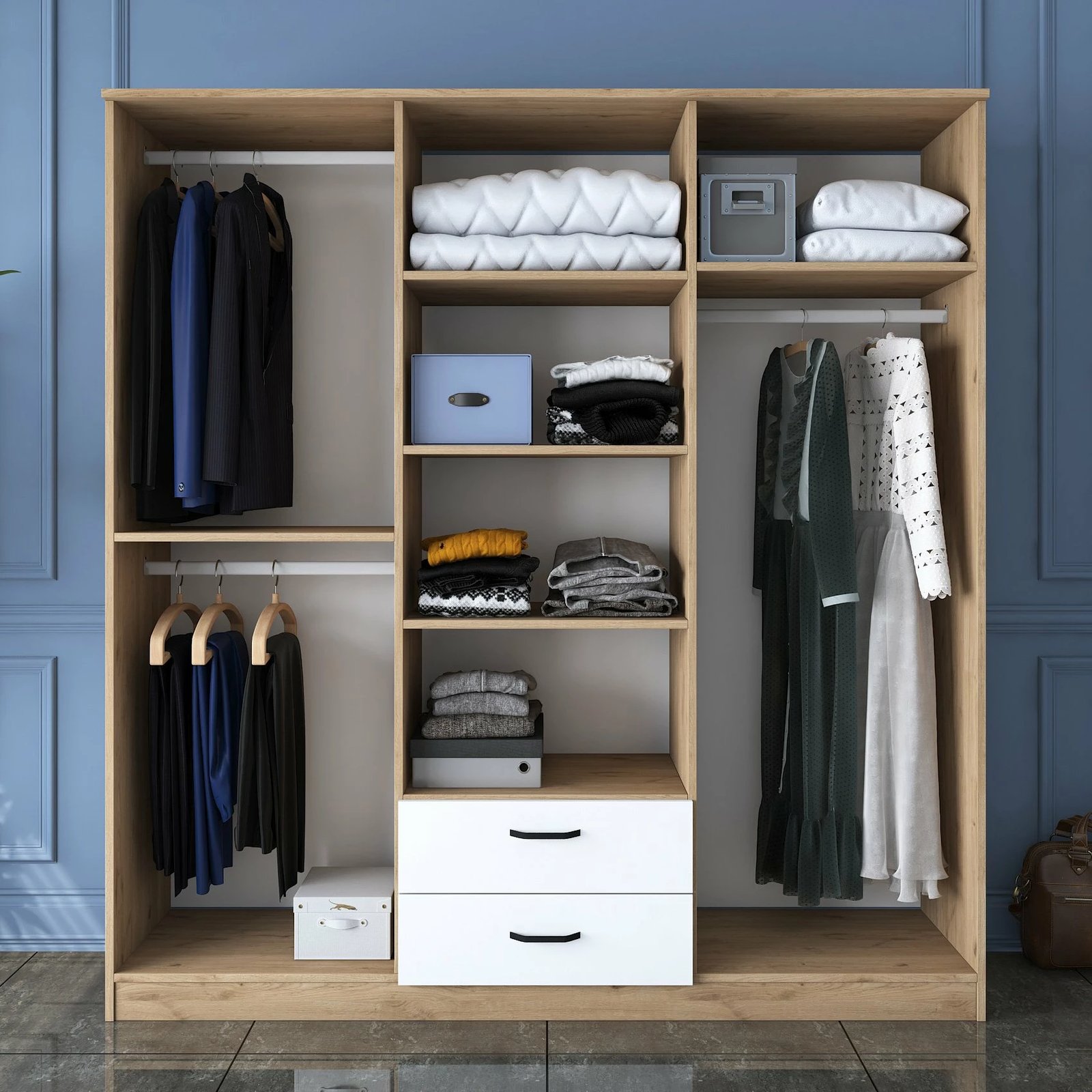 Dollap Hanah Home, BA115 - 2283, ngjyrë arr dhe e bardhë