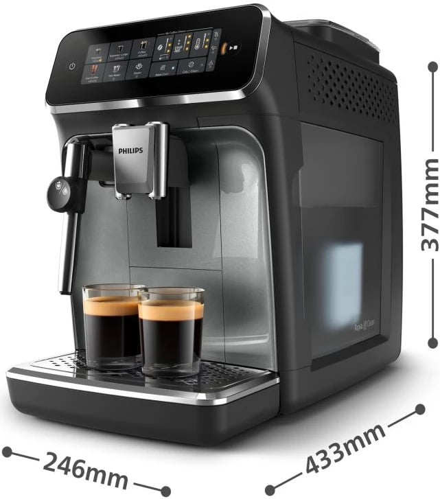 Makinë kafeje plotësisht automatike, Philips EP3329/70 Home Series, 15 bar, për kokrra kafeje, e zezë
