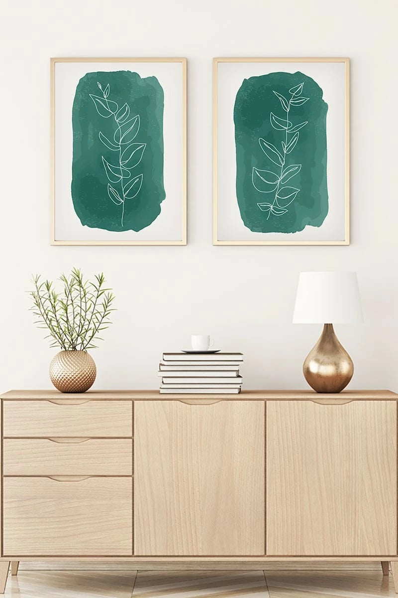 Pikturë dekorative me kornizë MDF (2 copë), Wallity, Huhu89, 50x35cm