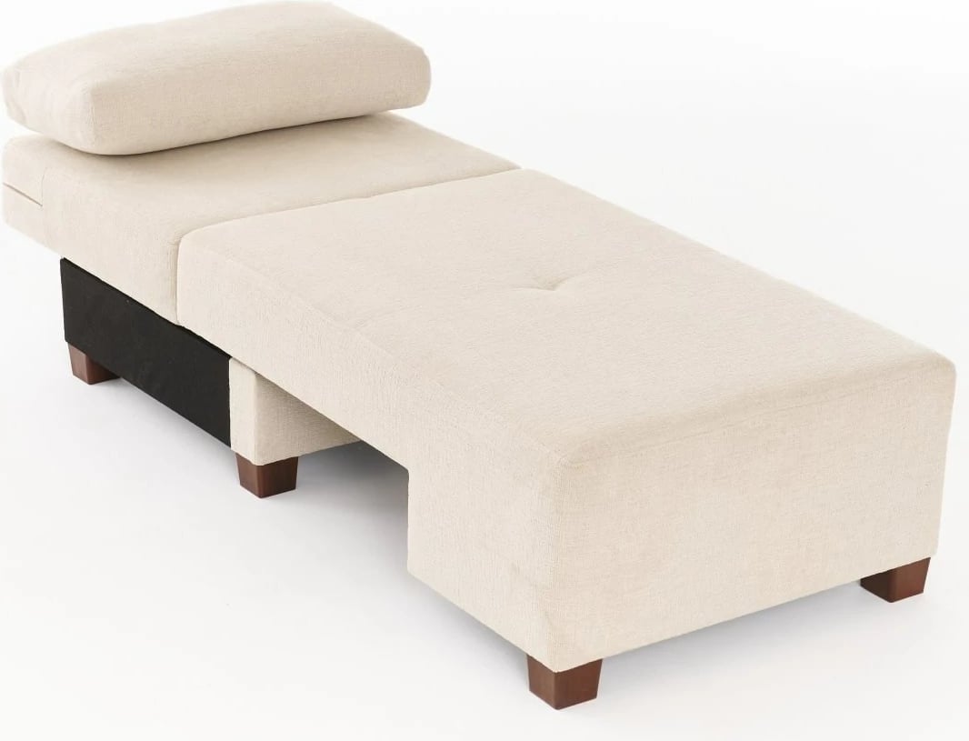 Krevat-karrige një vendës, Atelier del Sofa, Perenna Chenille, anë e djathtë, krem