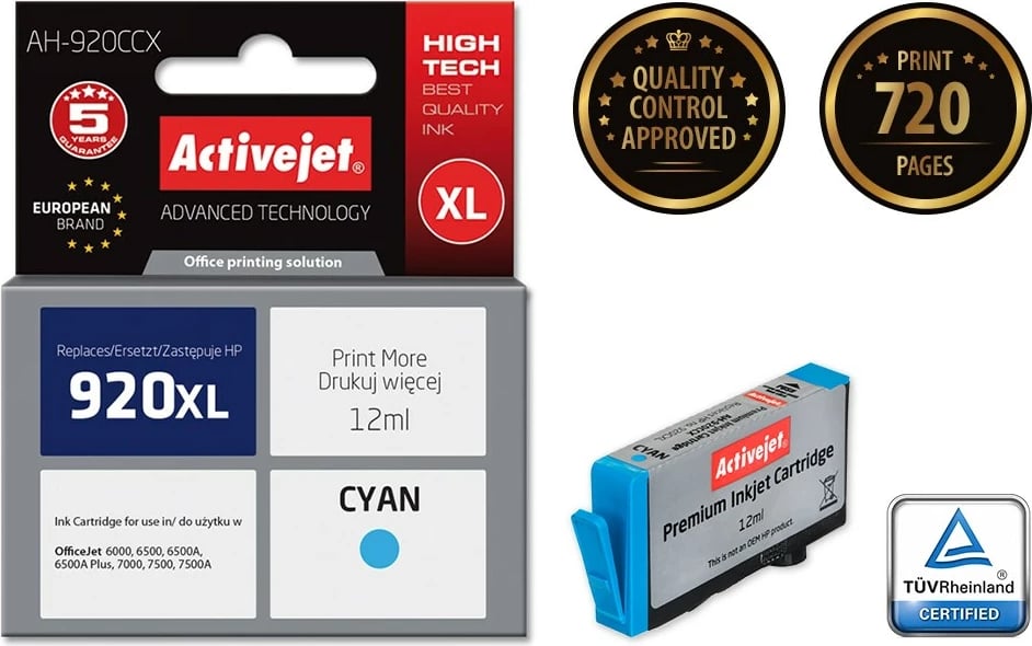 Ngjyrë Activejet AH-920CCX për printer HP, e kaltër