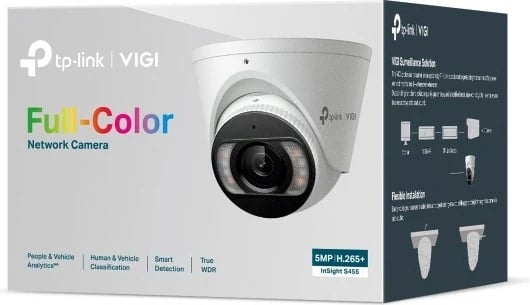 Kamerë sigurie TP-Link INSIGHT S455, IP, jashtë, me kabllo, 64m, 120dB, tavan