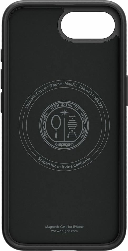 Mbështjellës Spigen Liquid Air Mag MagSafe për iPhone 16e, i zi, gjysmë-transparent