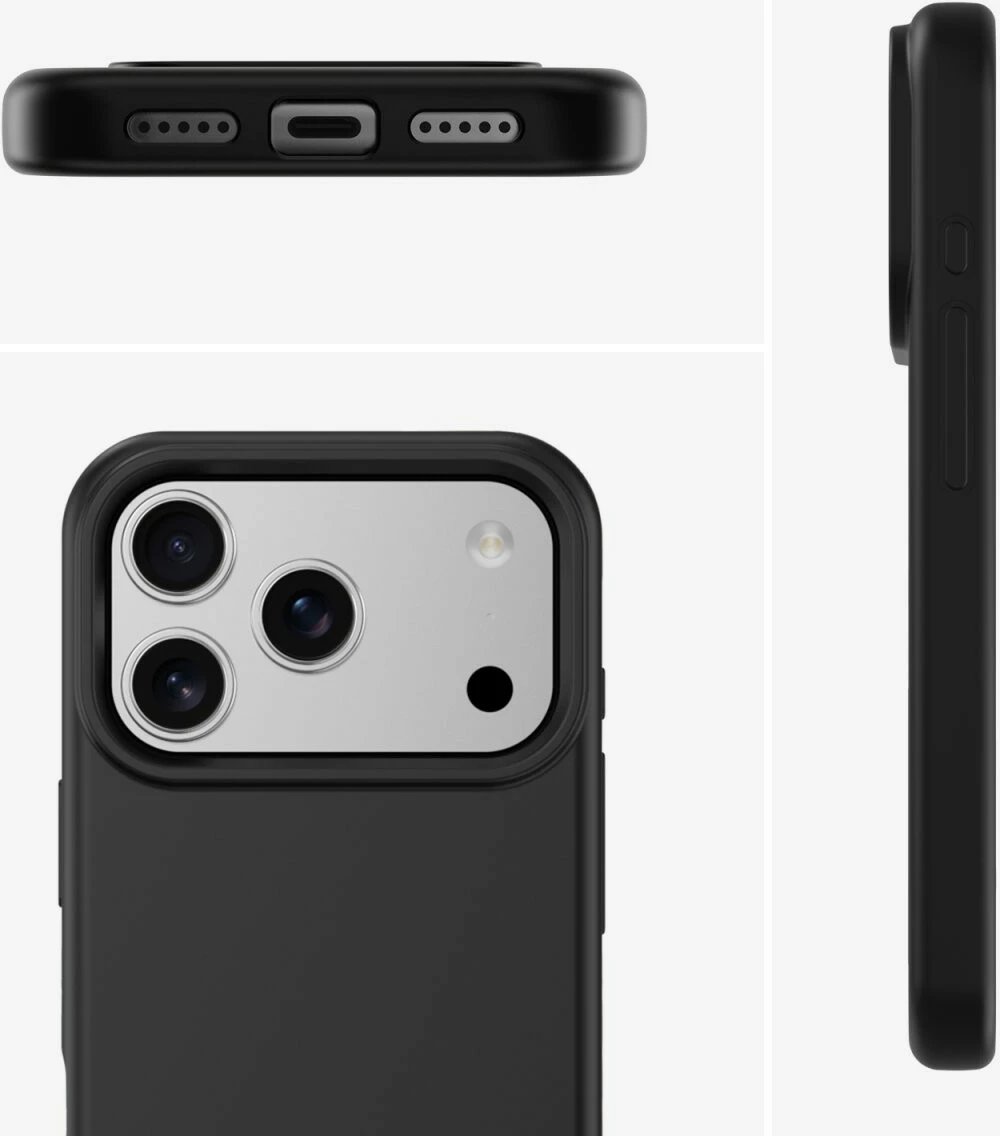 Mbështjellës silikon 4smarts Cupertino për iPhone 17 Pro, i zi