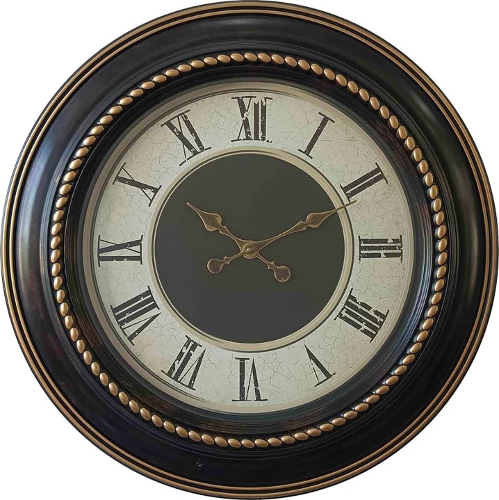 Orë muri Retta Inart, ngjyrë e zezë antike dhe ari, D60.8x5.6cm