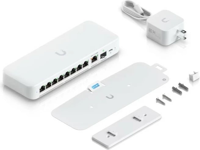 Switch Ubiquiti UniFi Flex 2.5G, 8 porte 2.5G, 1 port 10G, PoE, i bardhë