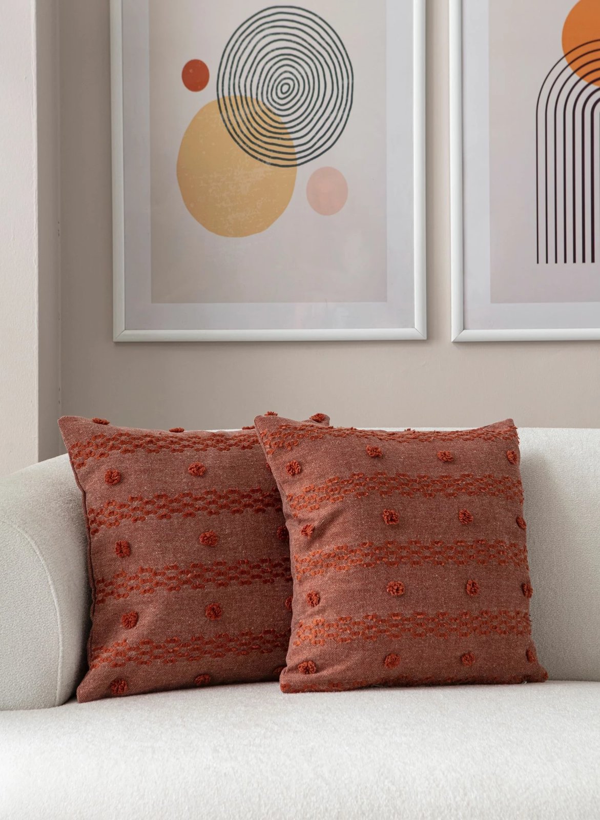 Set mbulesash për jastëk (2 copë), Evila Originals, Tuffet, ngjyrë e kuqe qeramike v5