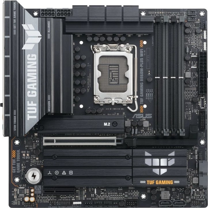 Pllakë amë Asus TUF GAMING B860M-PLUS WIFI, LGA1851, DDR5, mATX, e zezë