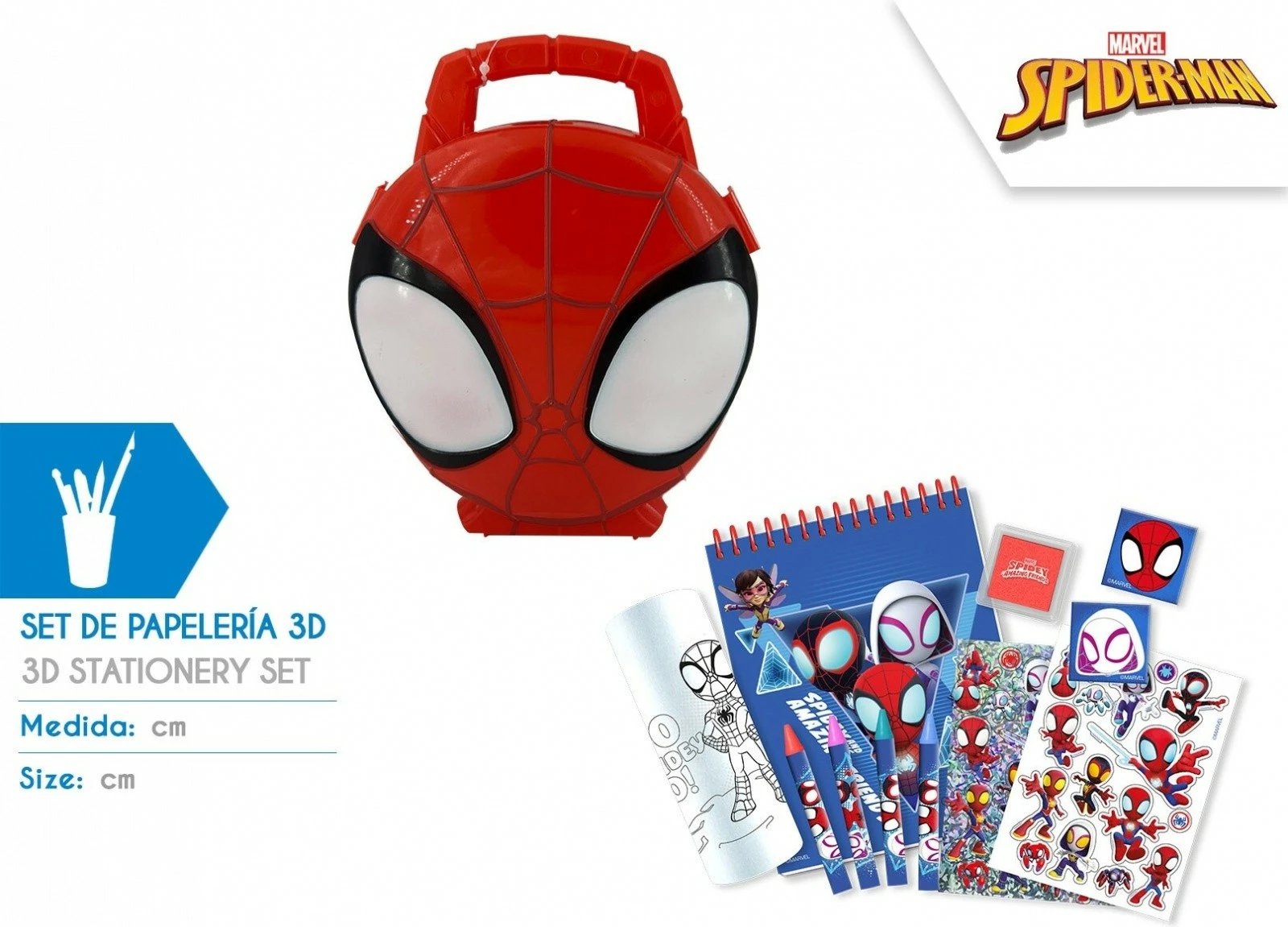 Set kreativ Kids Euroswan Spiderman SP50068 me kuti 3D, për djem, i kuq