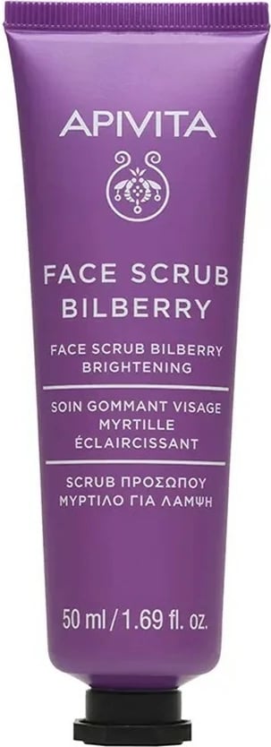 Peeling për fytyrë Apivita Bilberry Brightening për femra, 50ml