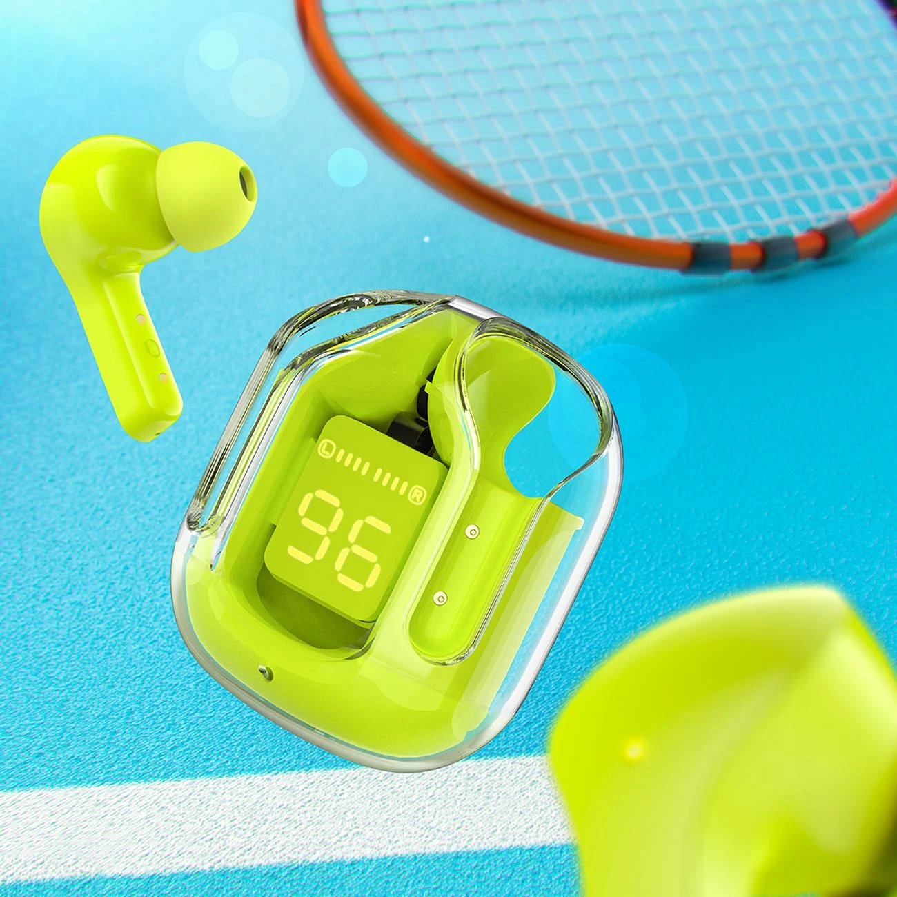 Kufje Acefast T6 TWS, wireless, Bluetooth 5.0, me kuti karikimi, Gjelbër