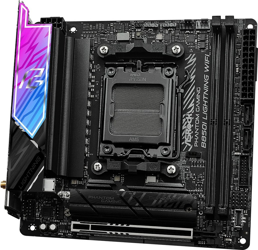 Pllakë amë ASRock Phantom Gaming B850I Lightning WiFi, Socket AM5, DDR5, Wi-Fi 6E, PCIe 5.0