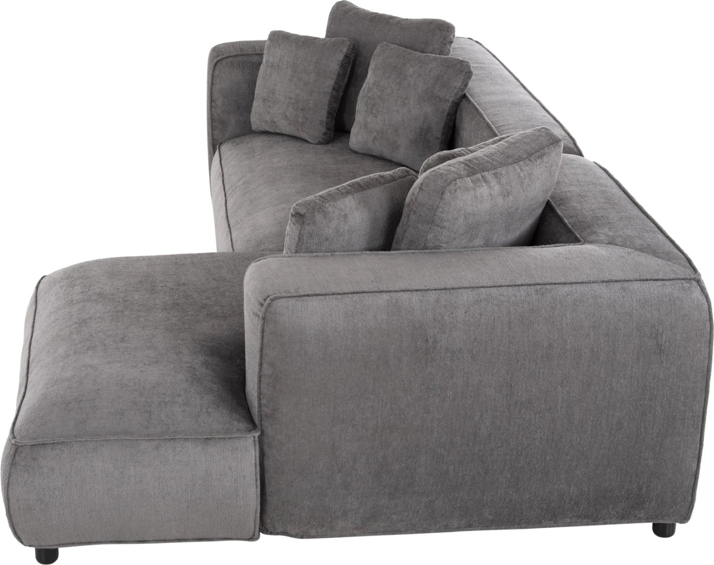 Divan qoshe 3-vendësh GRACE FH3280.03R, pëlhurë gri, 252x105-160x70-90H cm