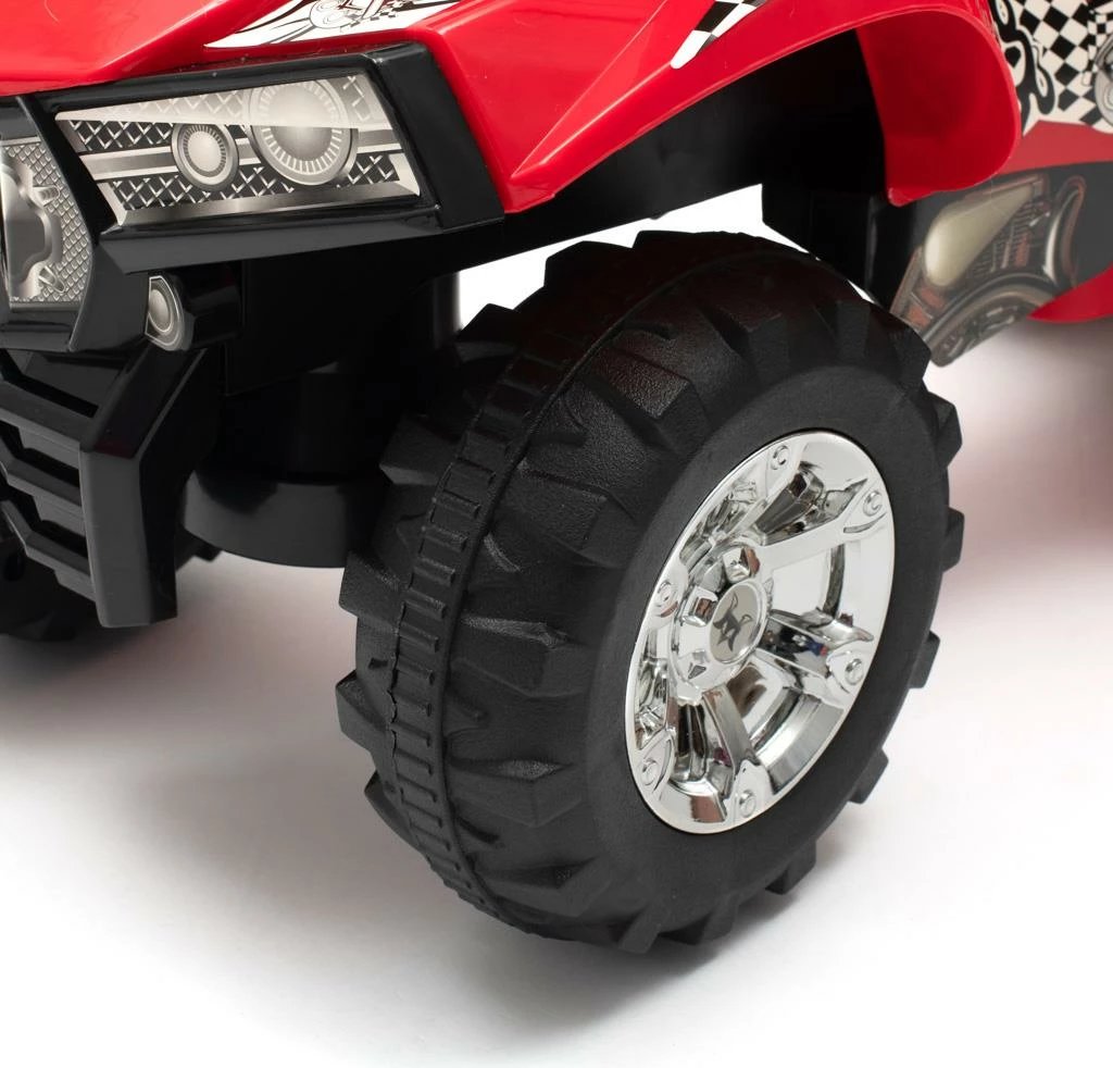 kuad me shtytje, Baby Mix, me tinguj e drita, për fëmijë 12–36 muaj, i kuq