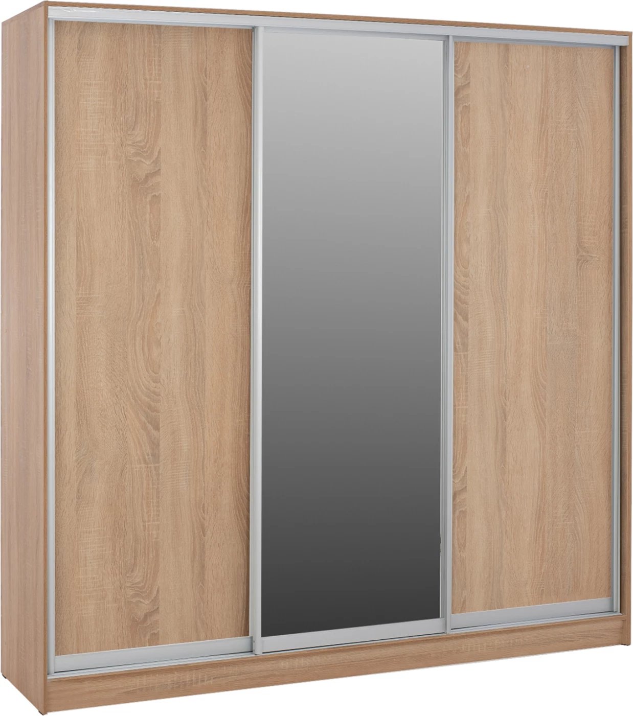 Dollap rrëshqitës melamine sonama me pasqyrë, 3 dyer, FH2462.01, 240x240x60 cm