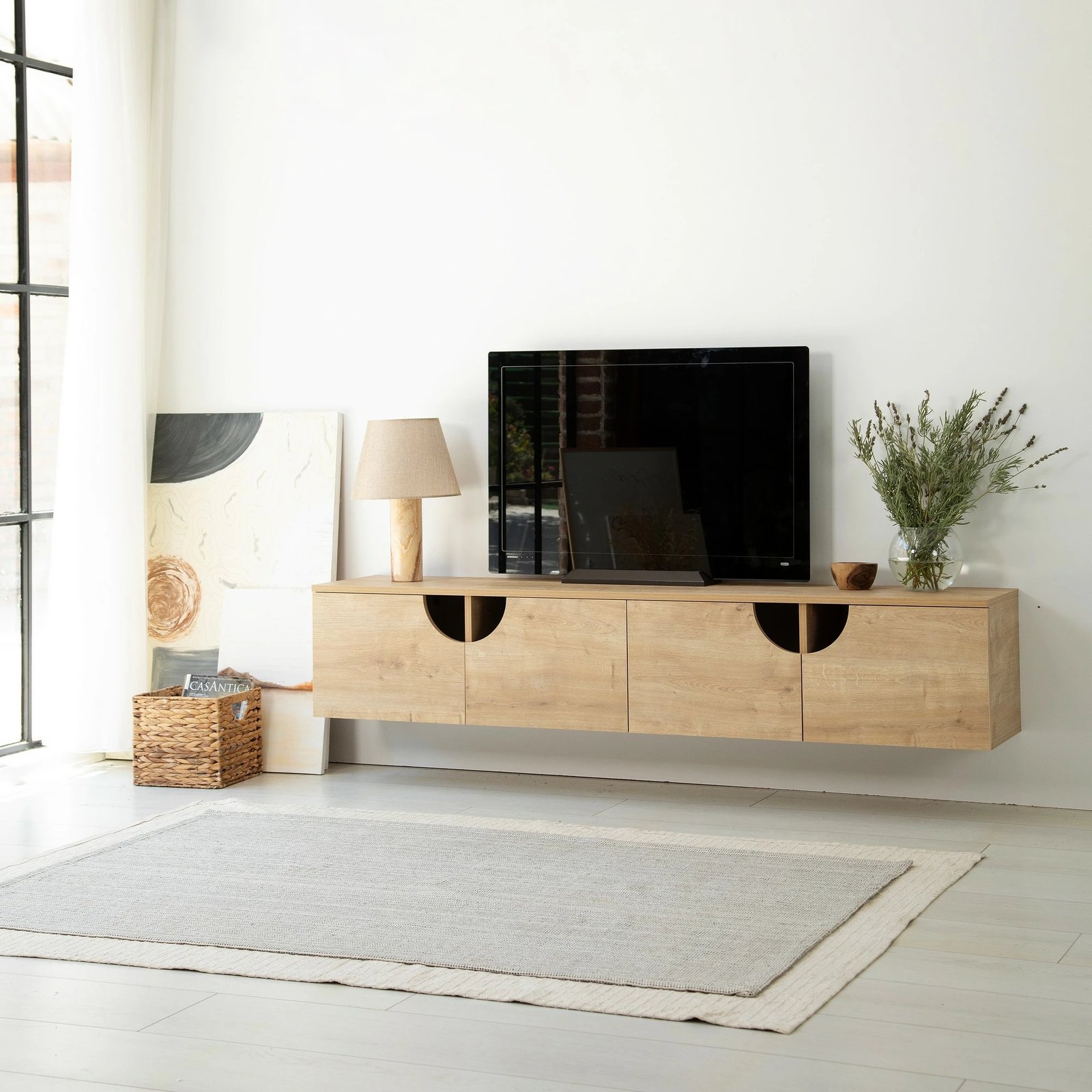 Komodë TV Skye Decor, ngjyrë lisi, Grotte - Sapphire Oak