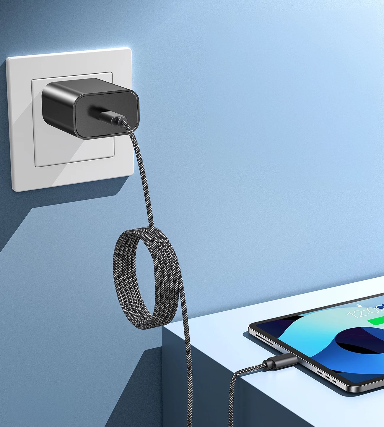 Kabllo USB-C Choetech XCC-1054, 1.2m, 240W, Power Delivery 3.1, magnetike, e zezë
