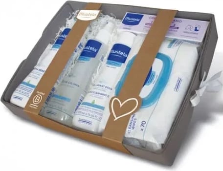 Set për foshnje Mustela Grey Small Basket 5 copë uniseks gri