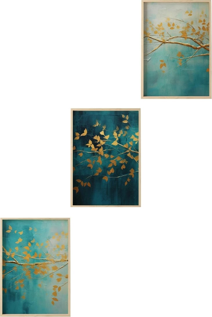 Pikturë dekorative me kornizë MDF (3 copë), Wallity, Huhu485, 30x40cm