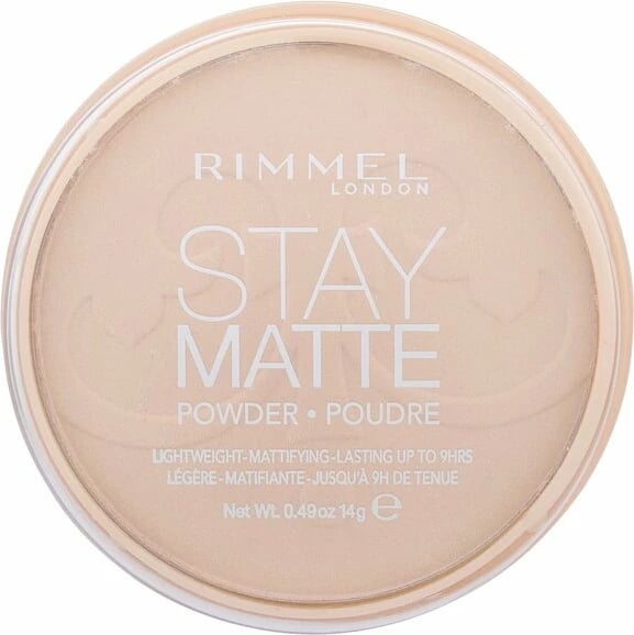 Pudër kompakte për femra Rimmel London Stay Matte 003 Peach Glow, 14g