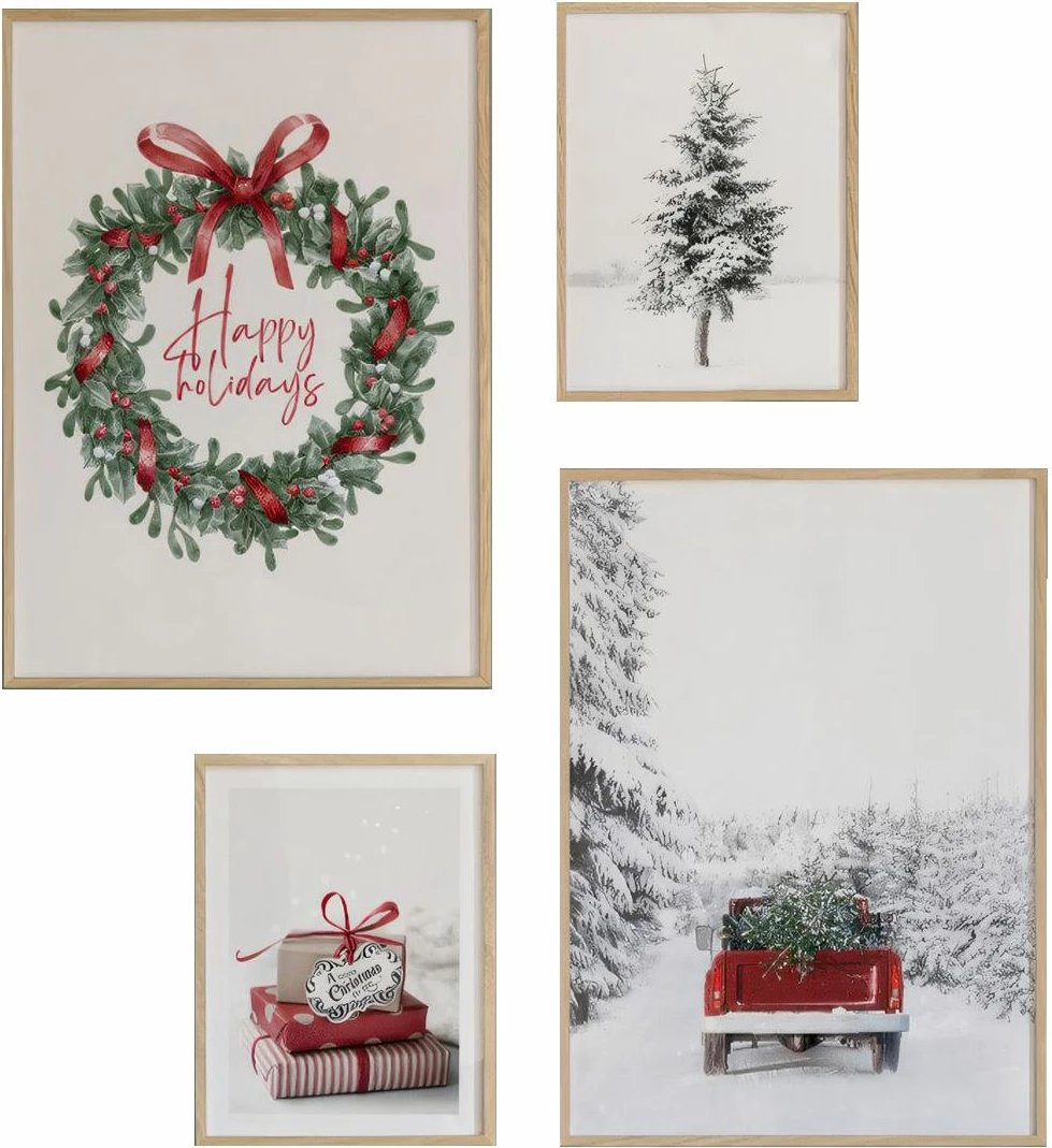 Piktura dekorative me kornizë (4 copë), Wallity, Nwyearmdl4