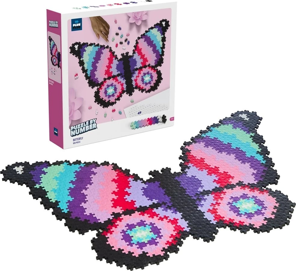 Puzzle bllokësh Plus-Plus Butterfly 800 copë, Shumëngjyrësh