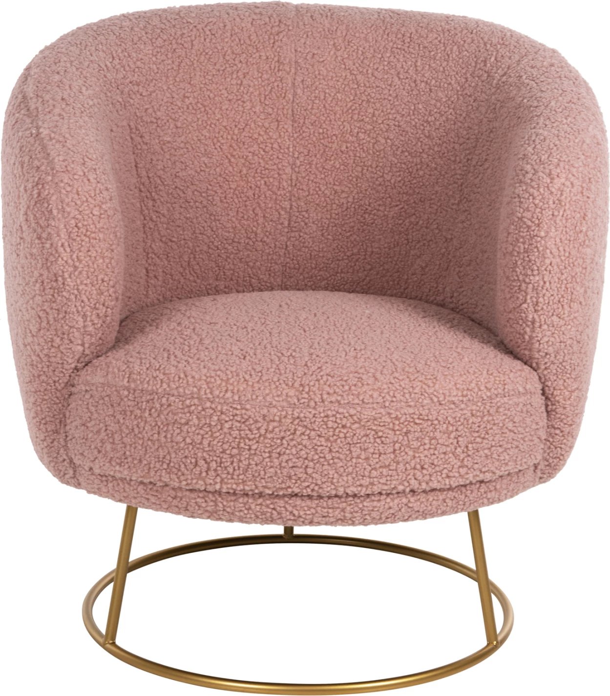 Karrige ARIEN FH8403.22, stof boucle, ngjyrë rozë e zbehtë, bazë metalike ari, 78x75x84H cm