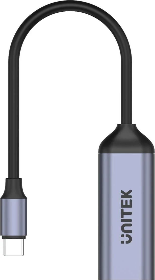 Adapter Unitek USB-C në DisplayPort 1.4 8K 60Hz, zi-argjendtë