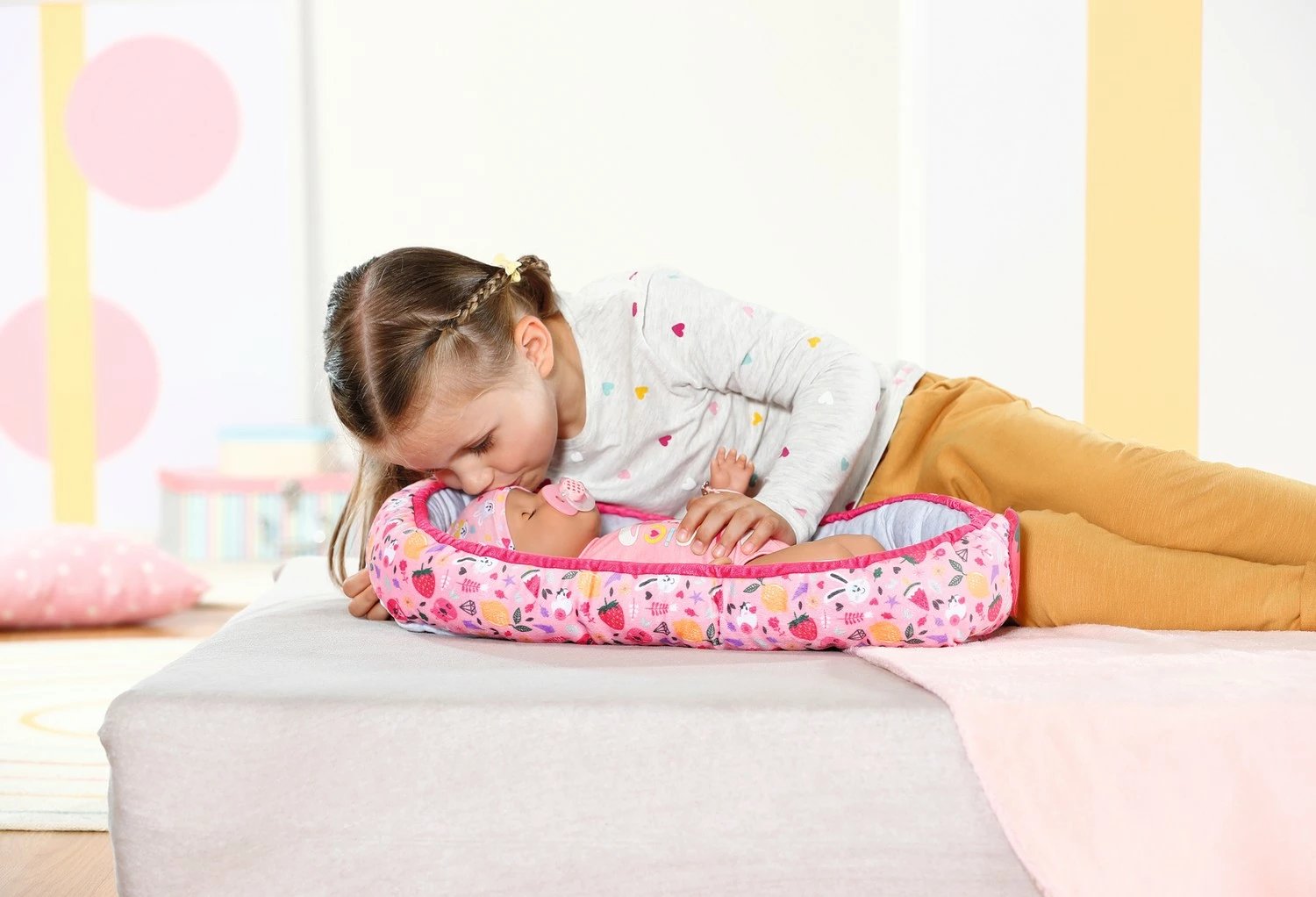 Djep udhëtimi për kukull, Baby Born, 835821-116724, material tekstili, për fëmijë 3+, shumëngjyrësh