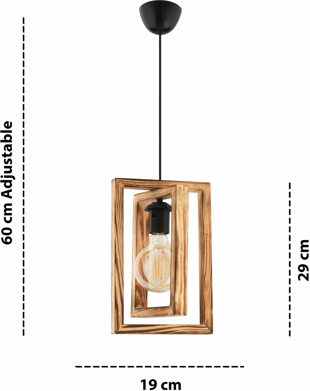 Llambë tavani Opviq Dualrec, trup druri, ngjyrë natyrale dhe e zezë