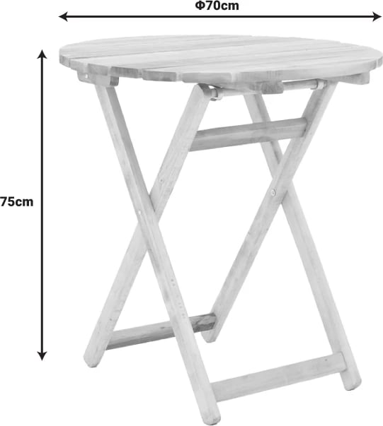 Tavolinë Letna dru ahu solid, ngjyrë natyrale, D60x75cm