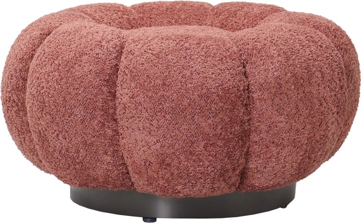 Stool Nester, stof boucle, ngjyrë mollë e kalbur, D60x31cm