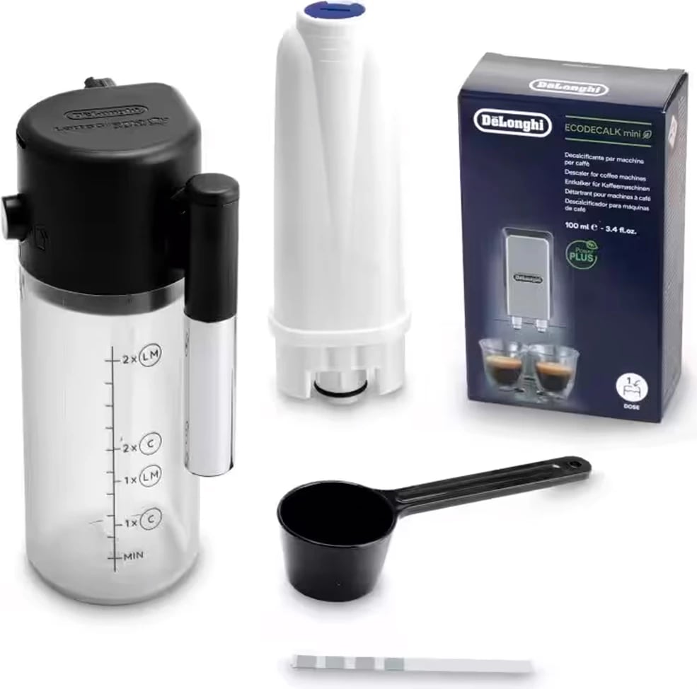 makinë kafeje, DeLonghi Magnifica Evo ECAM290.61B, 1.8 L, 15 bar, 1450 W, mulli automatik me rregullim, ekran me prekje, sistem LatteCrema, e zezë