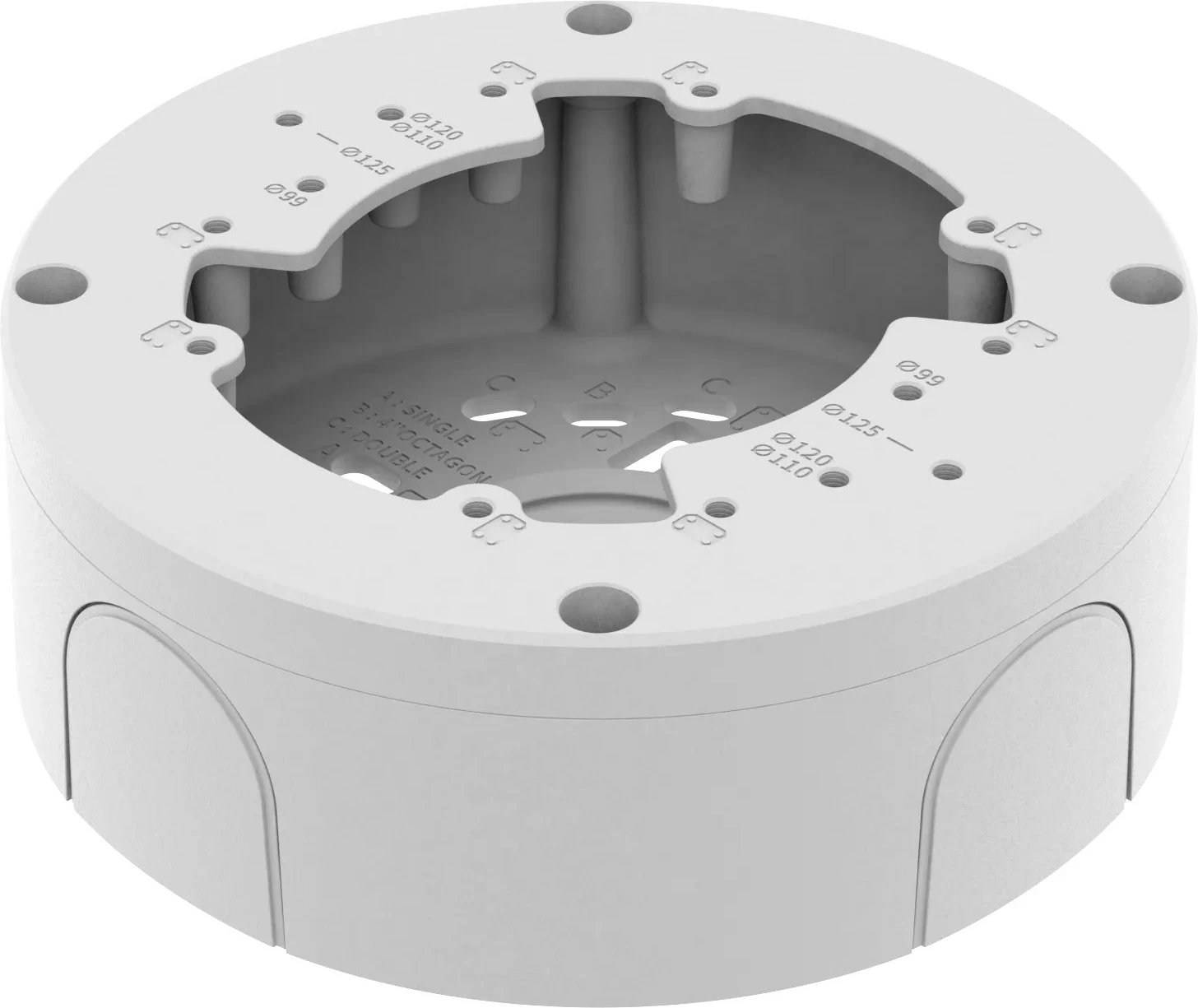 Kuti lidhëse Hanwha SBV-140BW, për kamera dome, alumin, 14.3 cm, e bardhë