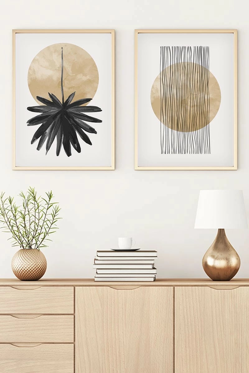 Pikturë dekorative me kornizë, MDF, 2 copë, Wallity, Huhu52, 50x35cm