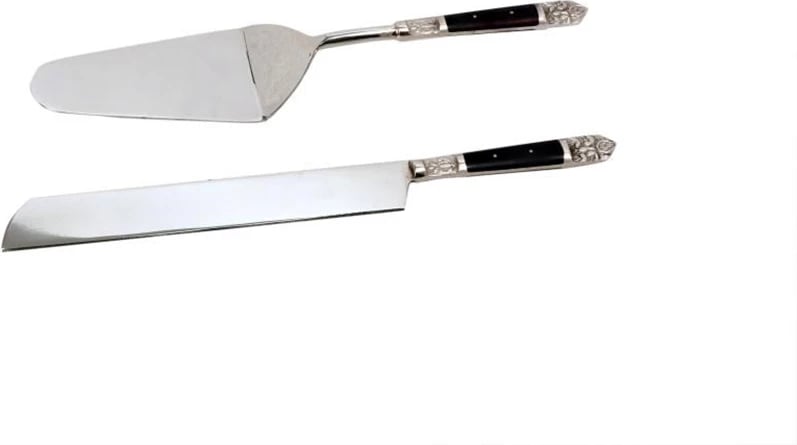 Set për servim ëmbëlsirash ROYAL, 2 copë, çelik, dorezë rezinë e zezë, 29x6x2 cm