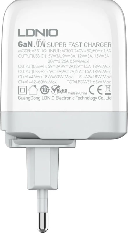 Karikues LDNIO A3511Q (Bardhë)