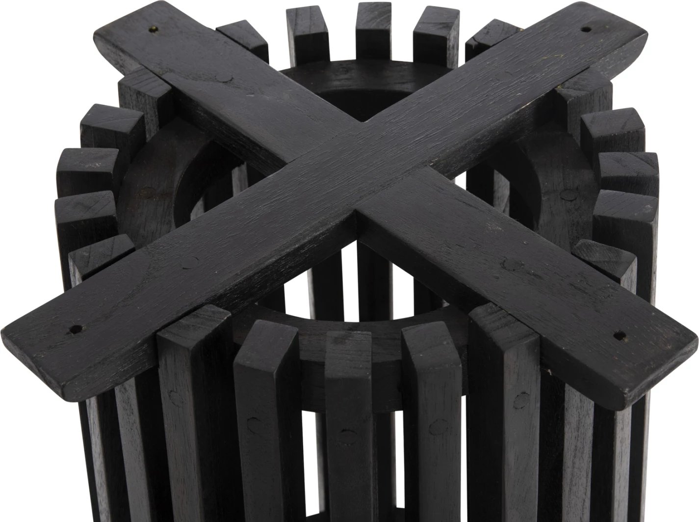 Baza e qëndrimit për bar, lartësi mesatare, e rrumbullakët, FRANTZ, FH9857.12, dru MINDI, ngjyrë e zezë, Φ40x90H cm