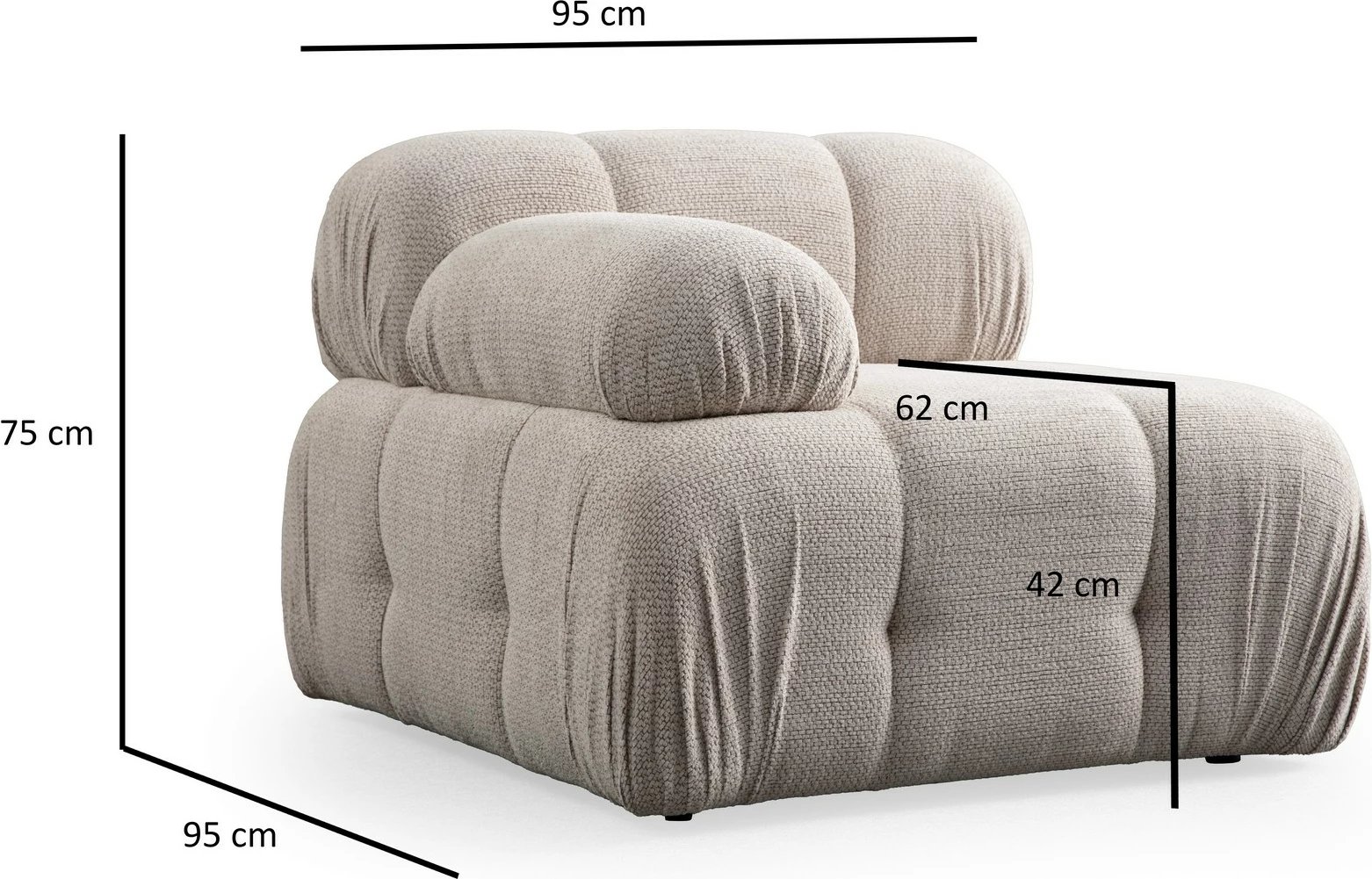 Karrige një vendëshe Atelier del Sofa, Petite 1R, krem