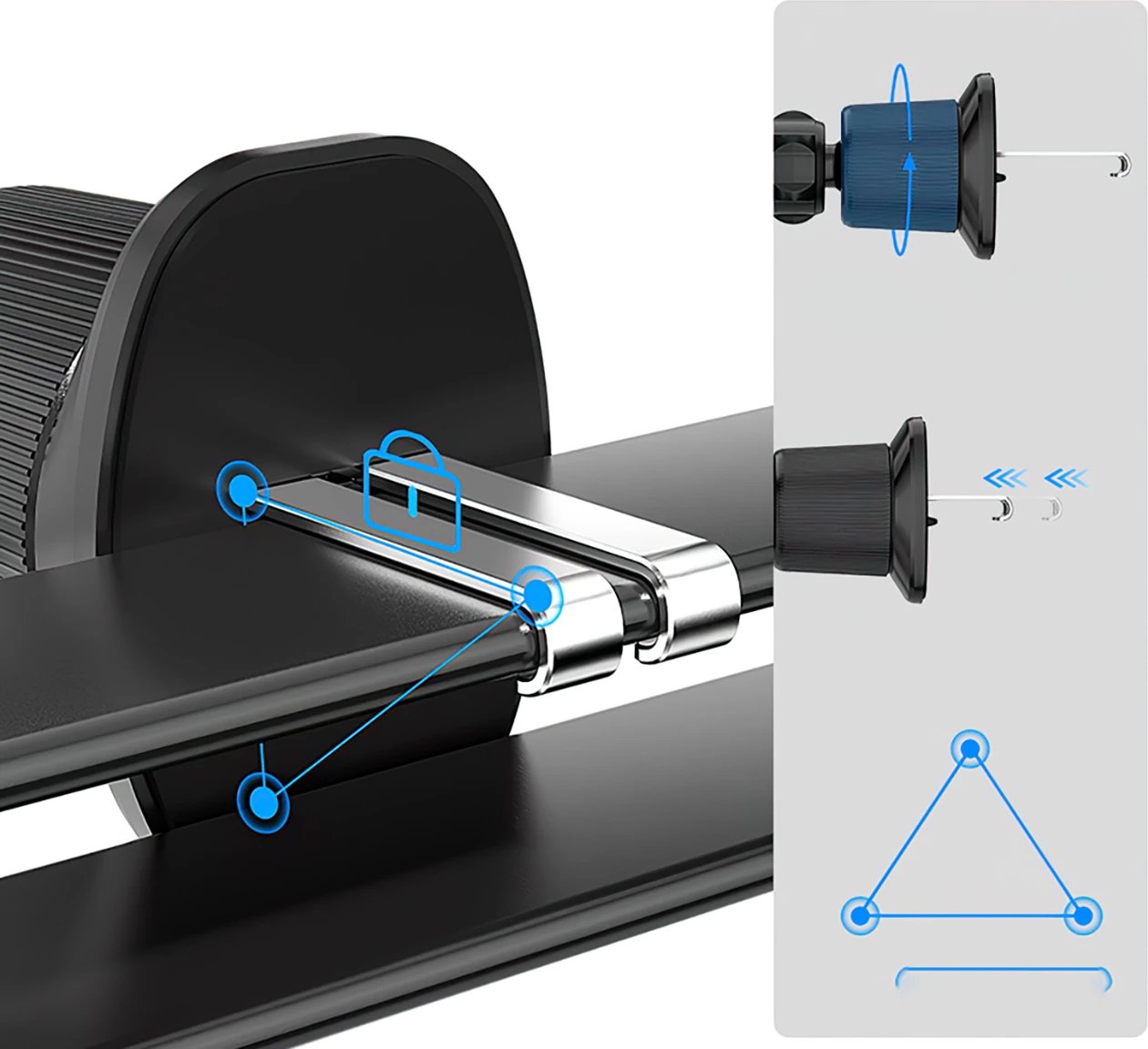 Mbajtës telefoni me karikues wireless Wozinsky WEDZ-3Y8S për veturë, 15W, i zi