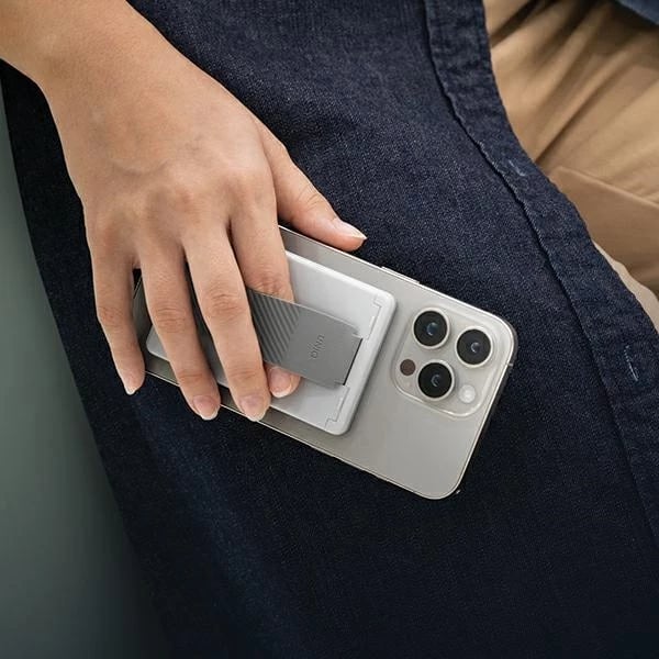 Mbështjellës magnetik për celular UNIQ Heldro ID me portofol, mbështetëse dhe rrip, Blu