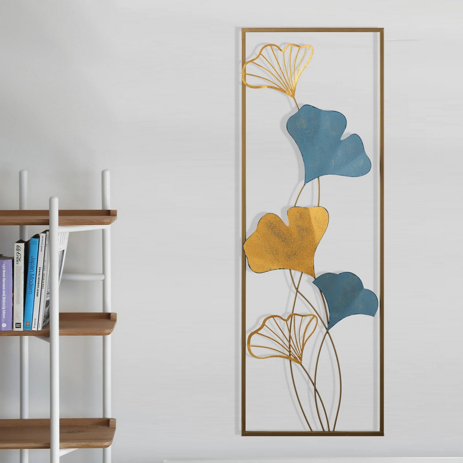 Aksesor dekorativ metalik për mur, Wallity Nadide - 2, shumëngjyrësh, 32x5x90cm