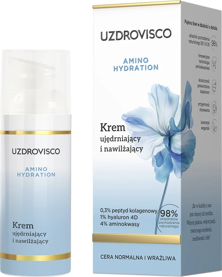 Krem hidratues dhe forcuese për fytyrë UZDROVISCO Amino Hydration për femra, 50ml