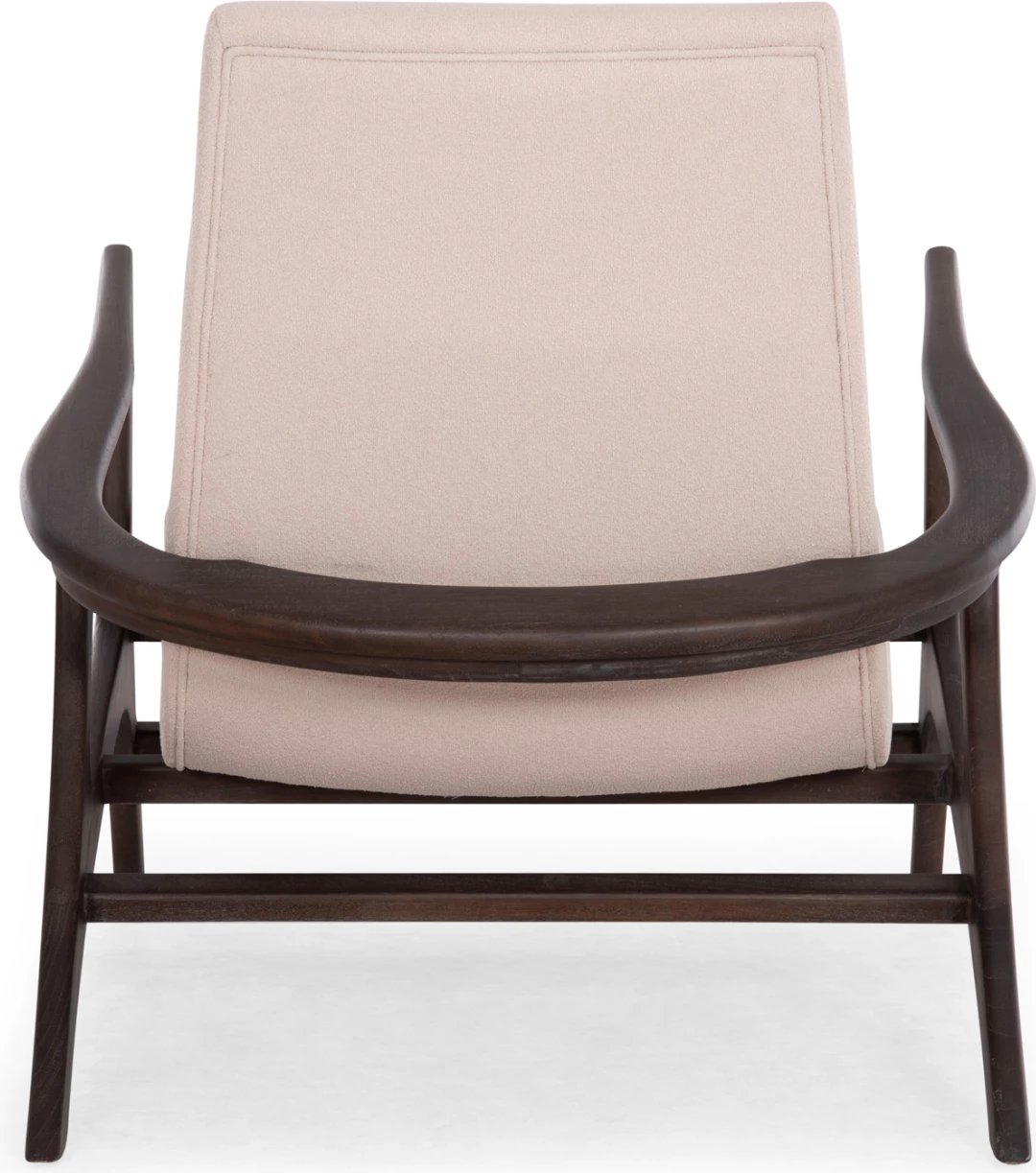 Fotel lounge ARYA, dru teku, ngjyrë e zezë-krem boucle, 79x88x83cm