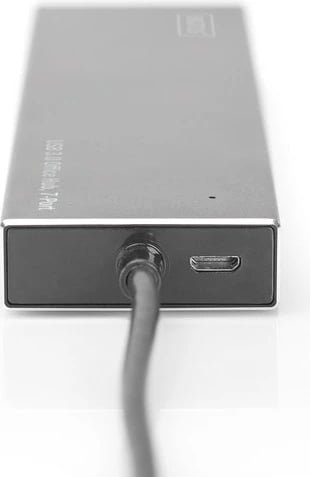 Hub USB 3.0 Digitus DA-70241-1, 7 porta, aktiv, alumini, zi