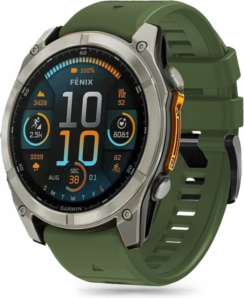 Rrip silikoni Tech-Protect për Garmin Fenix 5X/5X Plus/6X/6X Pro/7X/8, 51 mm, Gjelbër