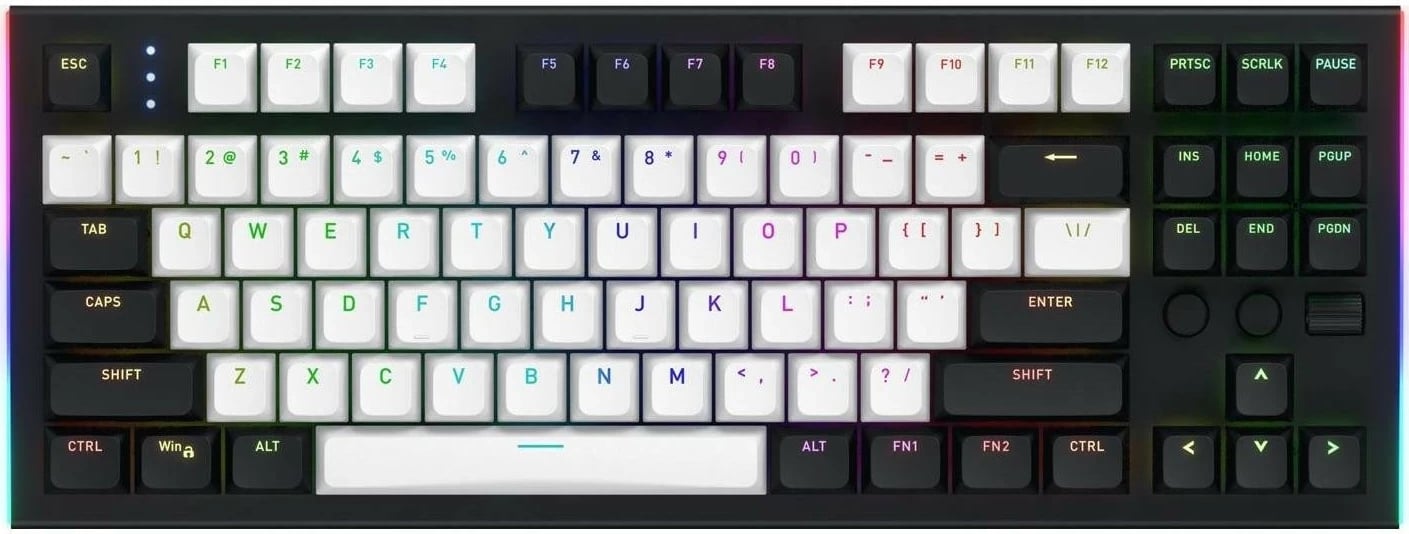 Tastierë mekanike Hator Gravity TKL HTK560, RGB, Hot-Swap, USB-C, e zezë-bardhë